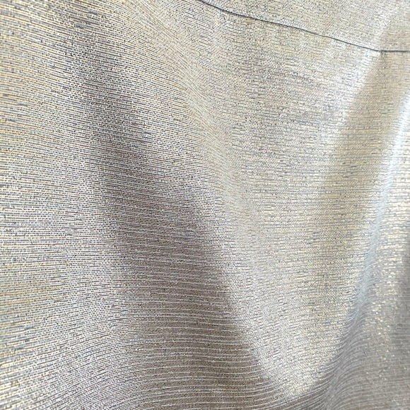 LOFT Champagne Gold Metallic Shimmer Mini Skirt Size 4 Small - Picture 3 of 5